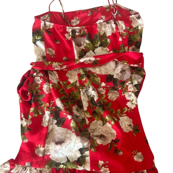 Free People Intimately Floral Wrap Dress Spaghetti Straps Ruffle Hem Mini Size m - Picture 9 of 12